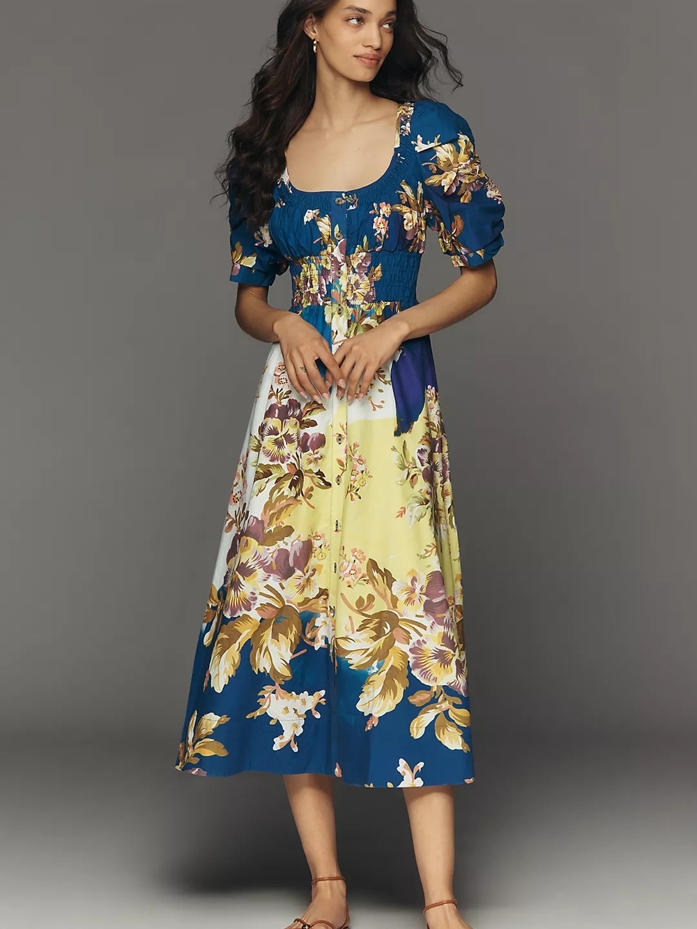 Brand New With Tags Anthropologie Hi-Lo Floral Midi Dress